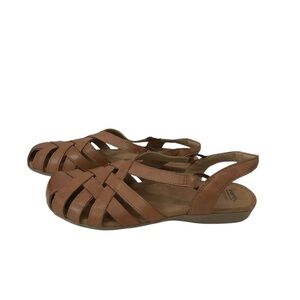 Earth Origins Sandals Womens Belder Berri Brown Slingback Closed Toe 10W